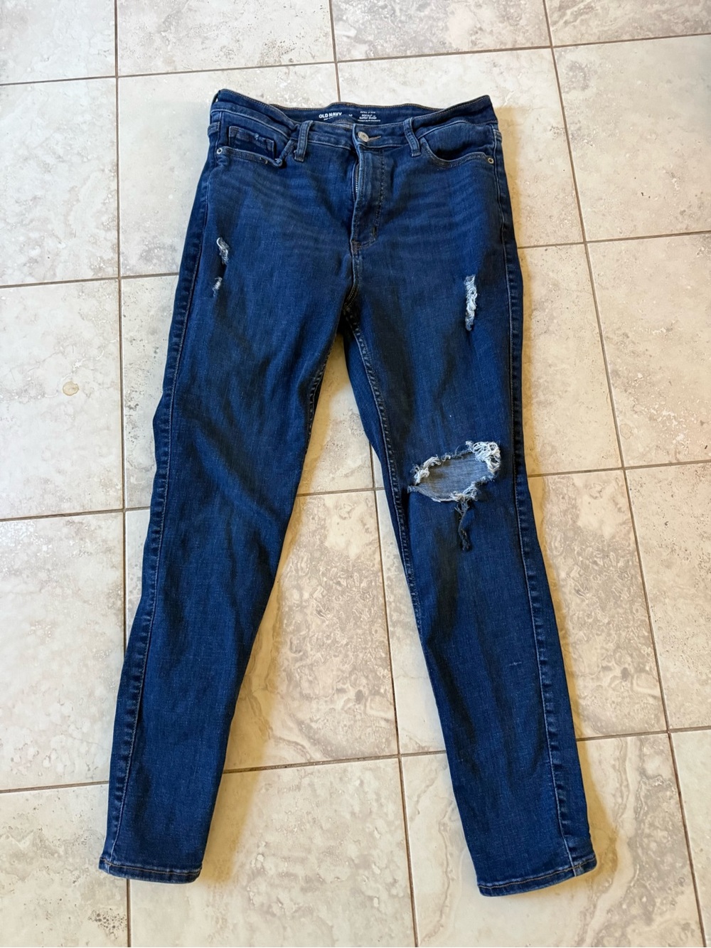 Old Navy Dark Blue Ripped Skinny Jeans